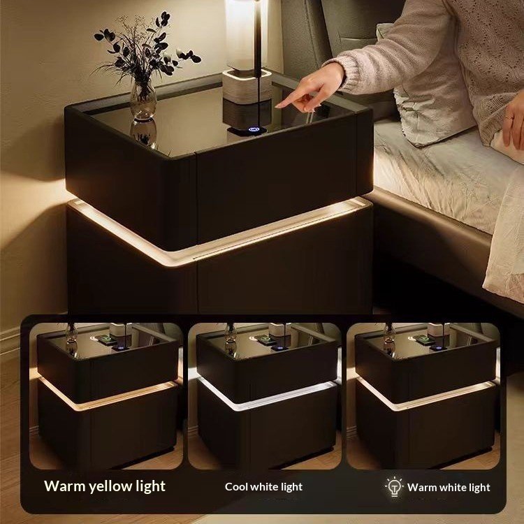 Smart Bedside Table Light Luxury Modern Bedside Table - Image 3