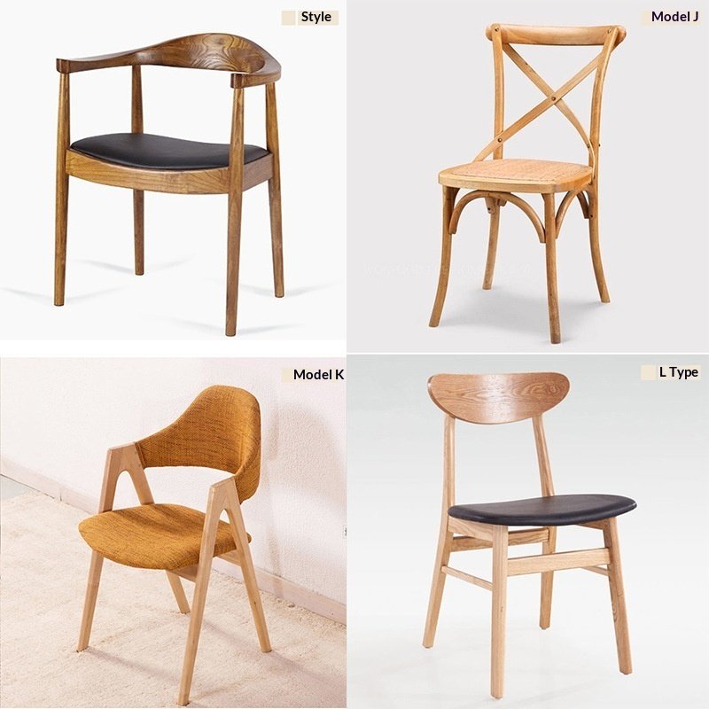 Nordic style Creative Solid Wood Chair For Milk Tea Shops - Image 3