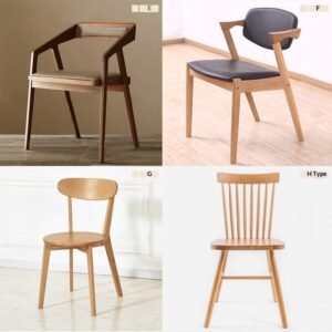 Alternative view of Nordic style Creative Solid Wood Chair For  Milk Tea Shops