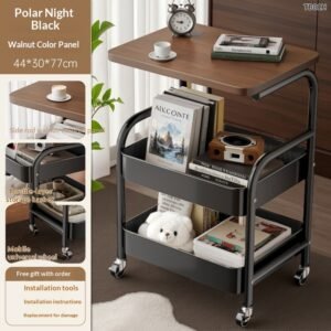 Vintage Small Cart Storage Rack, Floor Standing Snack Storage Rack, Foldable Storage Rack, Bedside Table, Sofa Side, Coffee Table