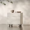 Solid Wood Home Modern Minimalist French Cream-Style Bedroom Influencer-Loved Bedside Storage Cabinet