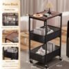 Vintage Small Cart Storage Rack, Floor Standing Snack Storage Rack, Foldable Storage Rack, Bedside Table, Sofa Side, Coffee Table