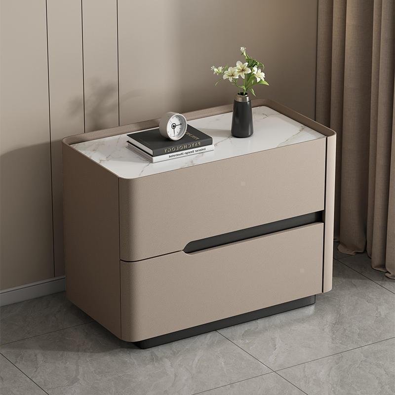Light-luxury Modern Minimalist Quartzite Bedside Table - Image 3
