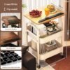 Vintage Small Cart Storage Rack, Floor Standing Snack Storage Rack, Foldable Storage Rack, Bedside Table, Sofa Side, Coffee Table