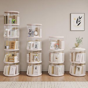Alternative view of 360-degree Rotating Bookshelf Transparent Bookcase Children's Picture Book Storage Rack